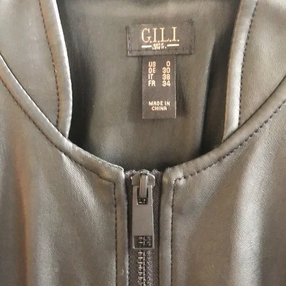 GILI faux leather peplum jacket. NEVER WORN! - Picture 2 of 6